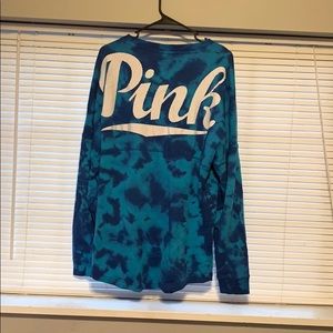 Victoria secret blue tie dye spirit jersey